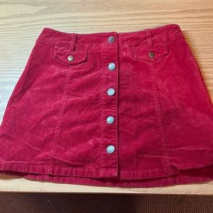 Red Button Up Skirt